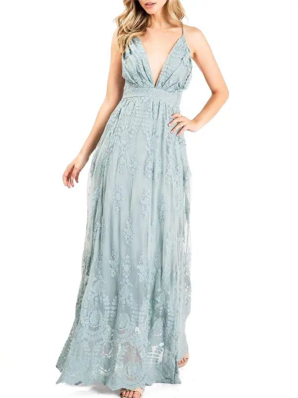Deep V-Neck Maxi Dress