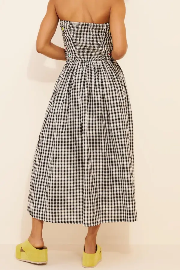 Betsy Strapless Gingham Dress