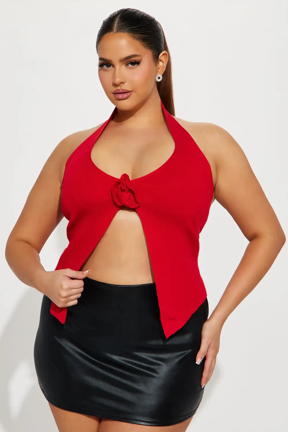 Rosalia Sweater Top - Red