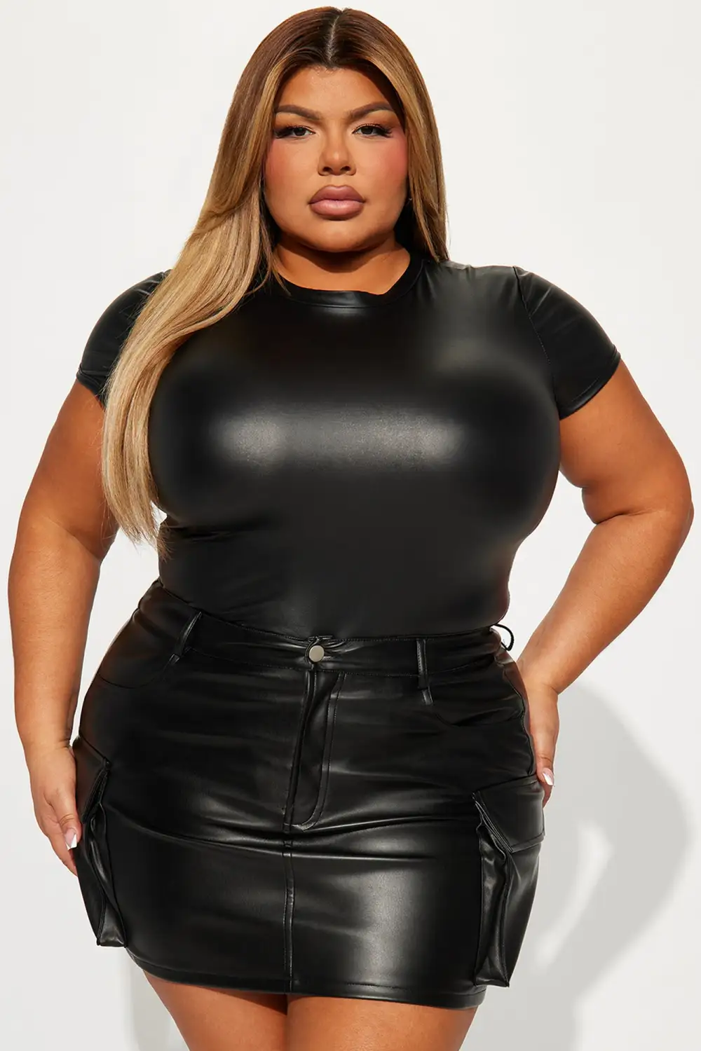 Cori PU Bodysuit - Black