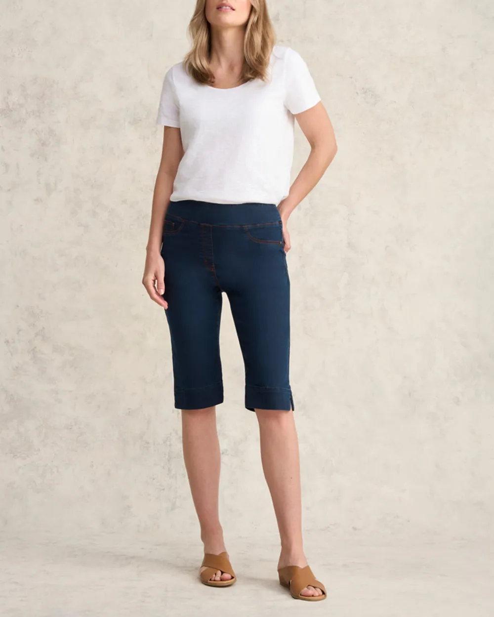 Denim Knee Length Shorts