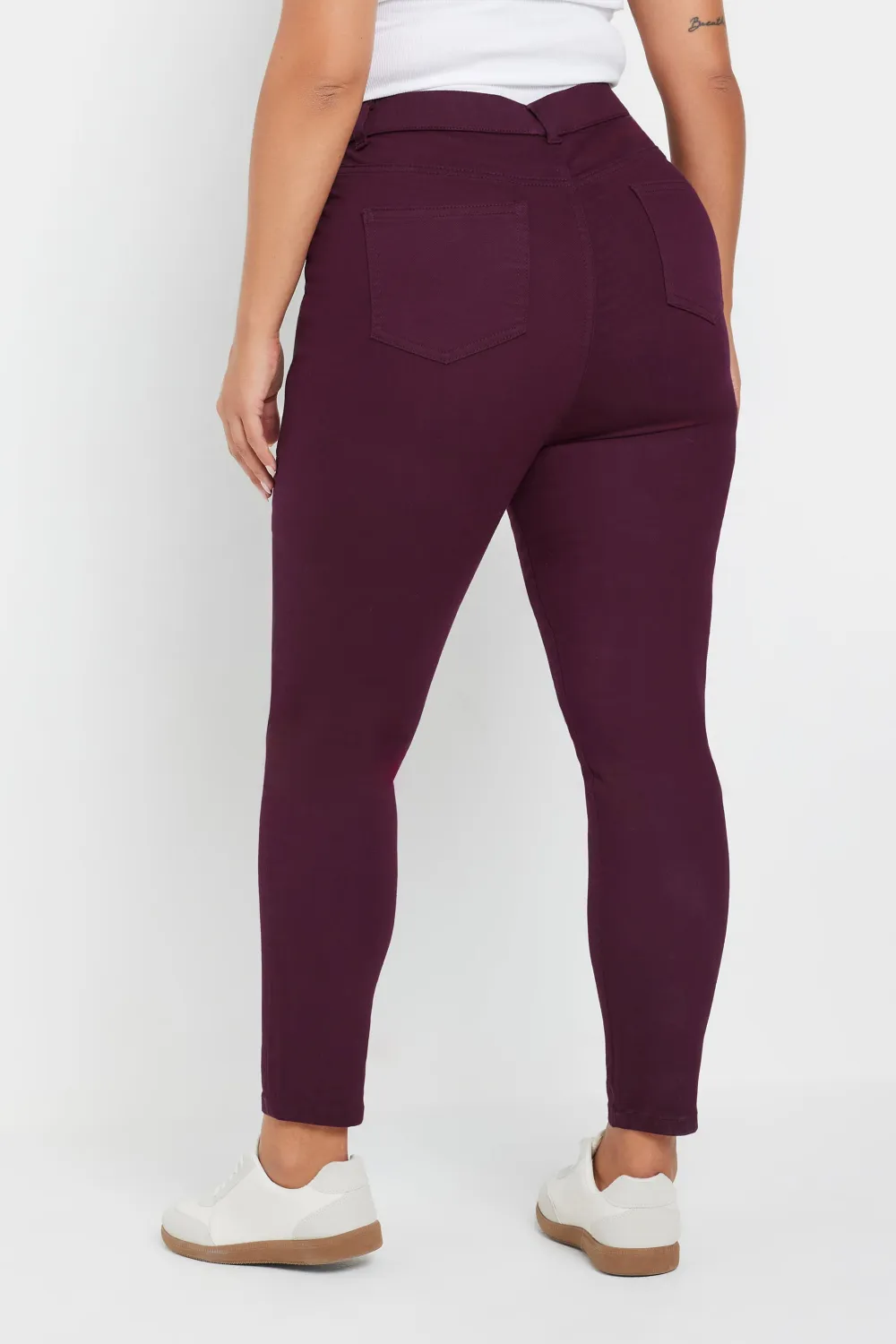 YOURS Curve Burgundy Red Stretch Pull On GRACE Jeggings
