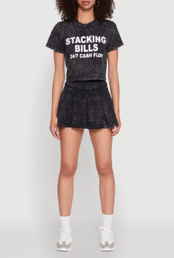 Retro High Waisted Pleated Skirt