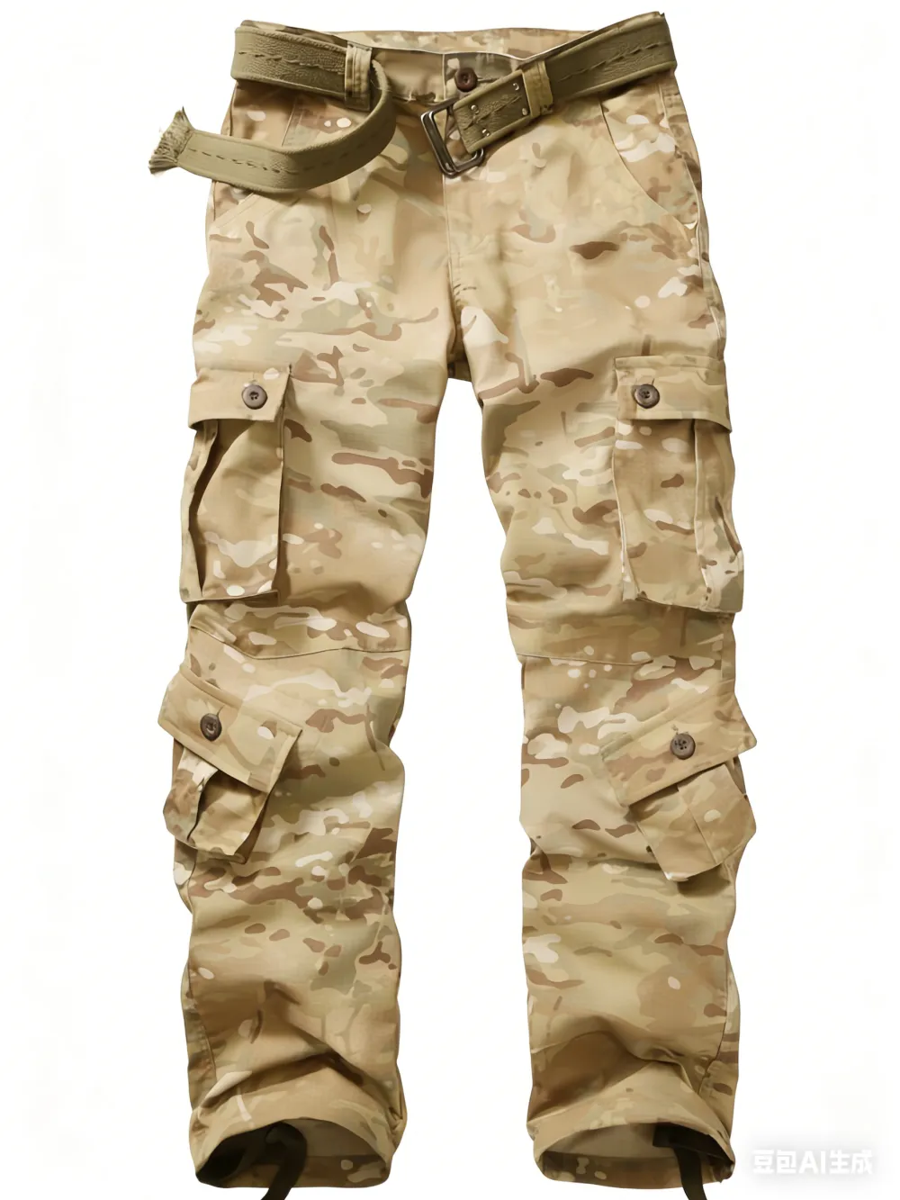 Men's Camouflage Print Tactical Cargo Pants, 8 Pockets Outdoor Hiking Work Trousers