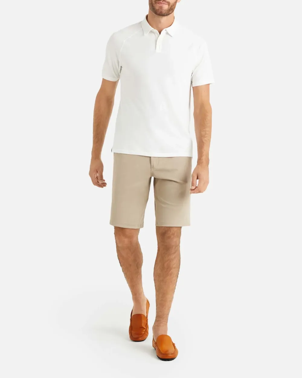 Earth Brown Elastic - Waist Men's Shorts