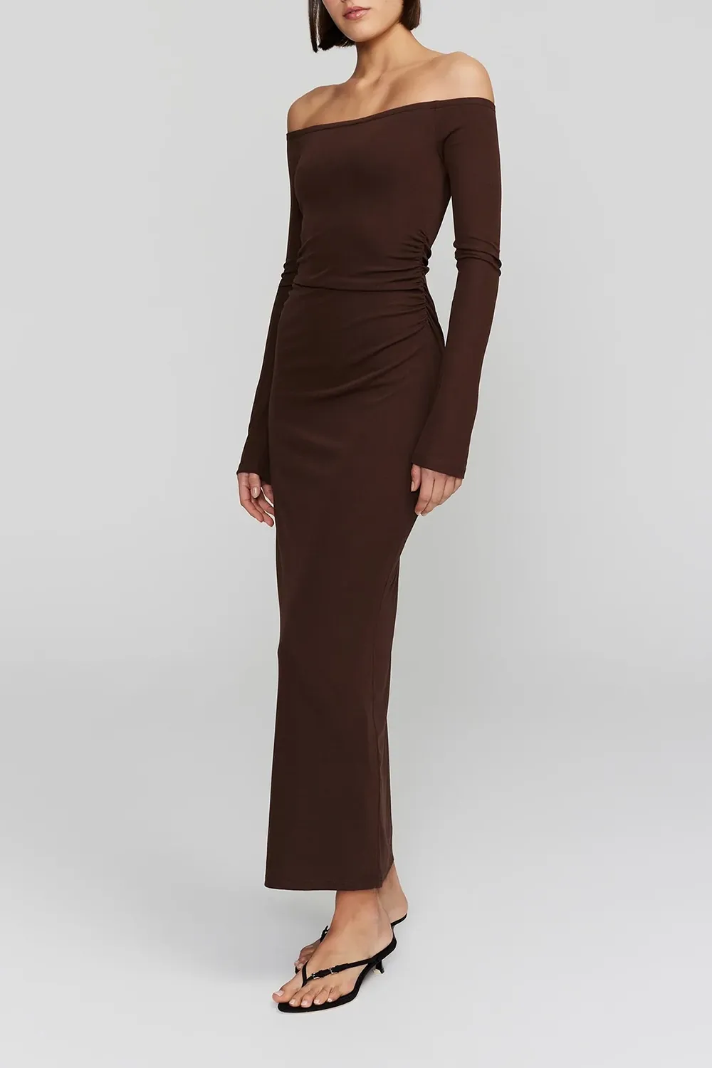 Off - Shoulder Long - Sleeve Maxi Dress