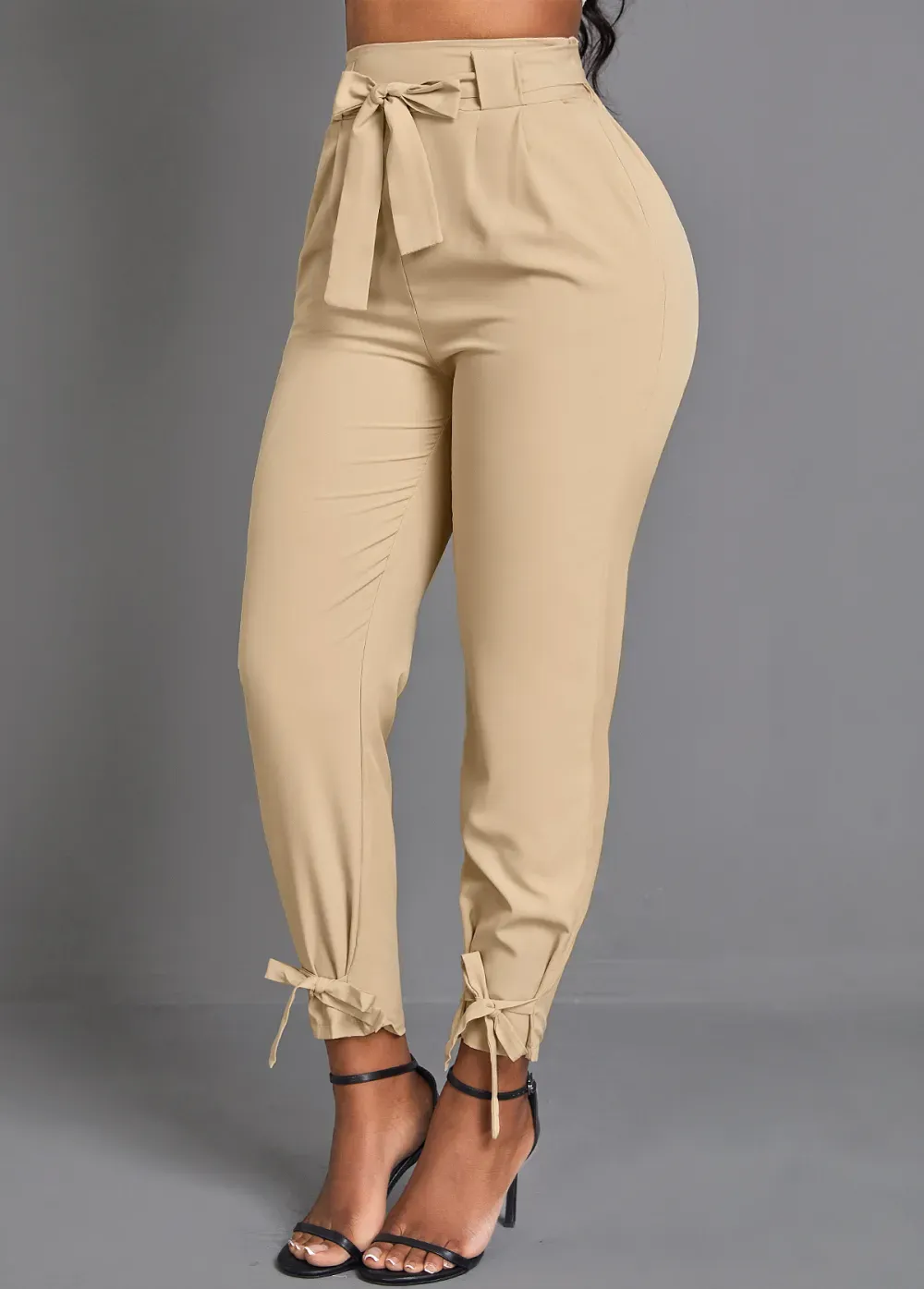 Light Camel Pocket Belted Jogger Pants
