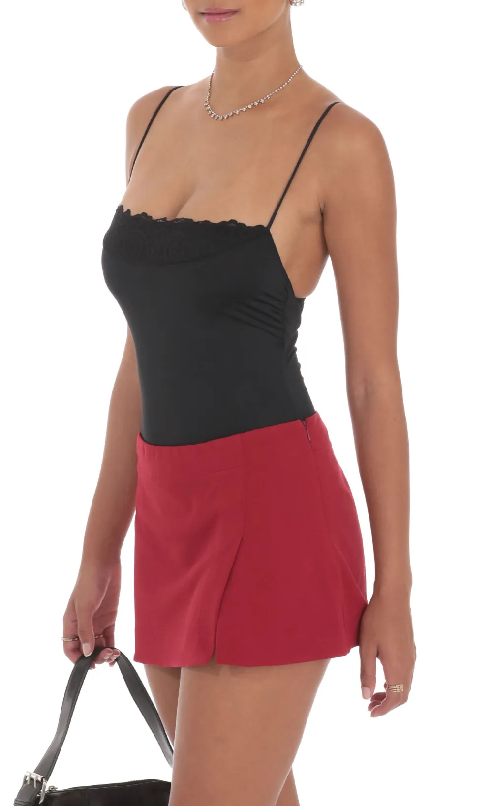 Lace Bust Bodysuit in Black