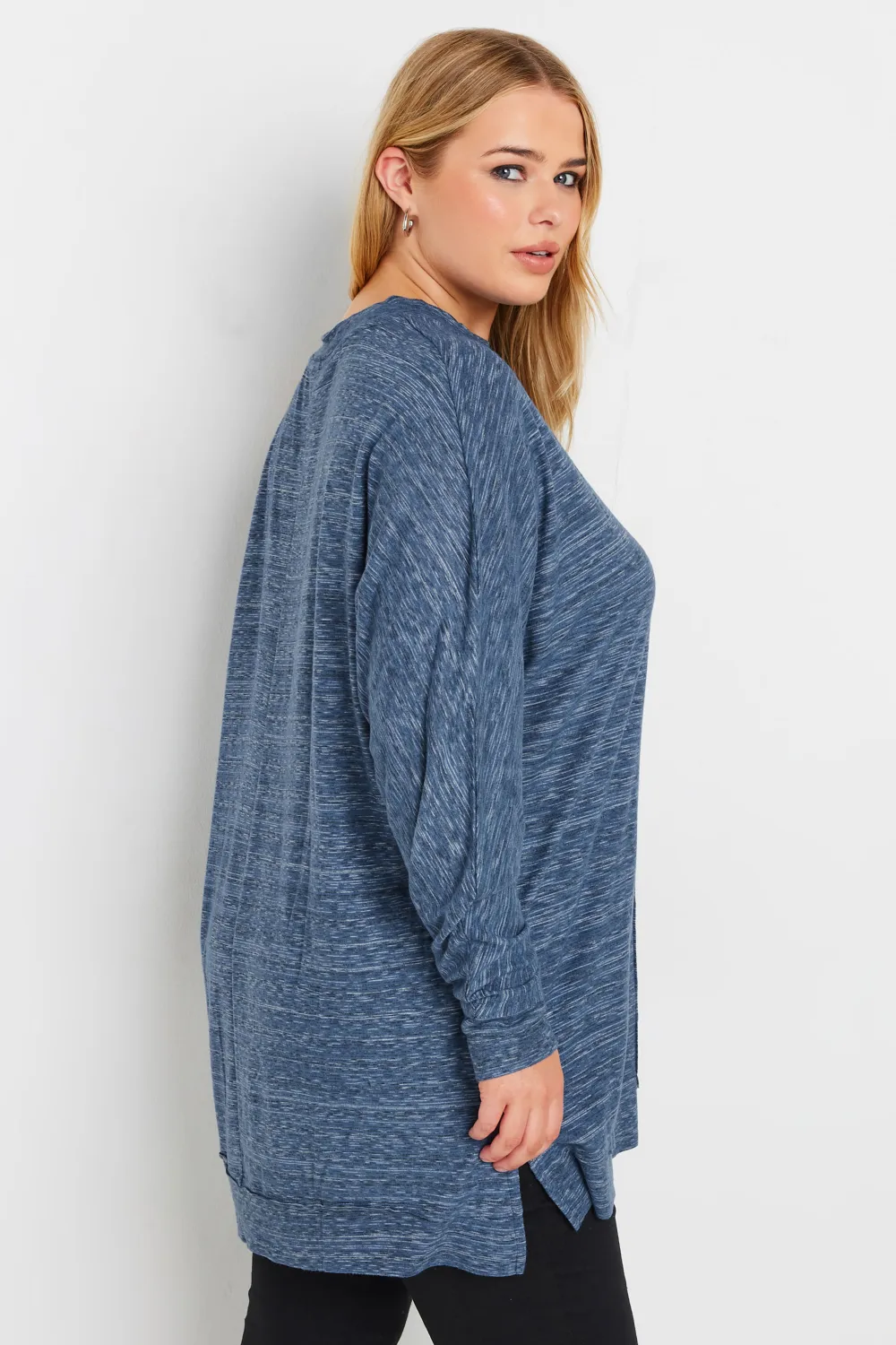 YOURS LUXURY Curve Light Grey Front Seam Detail Jumper