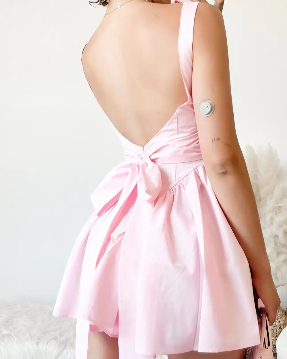 BLAIRE BOW OPEN BACK MINI DRESS