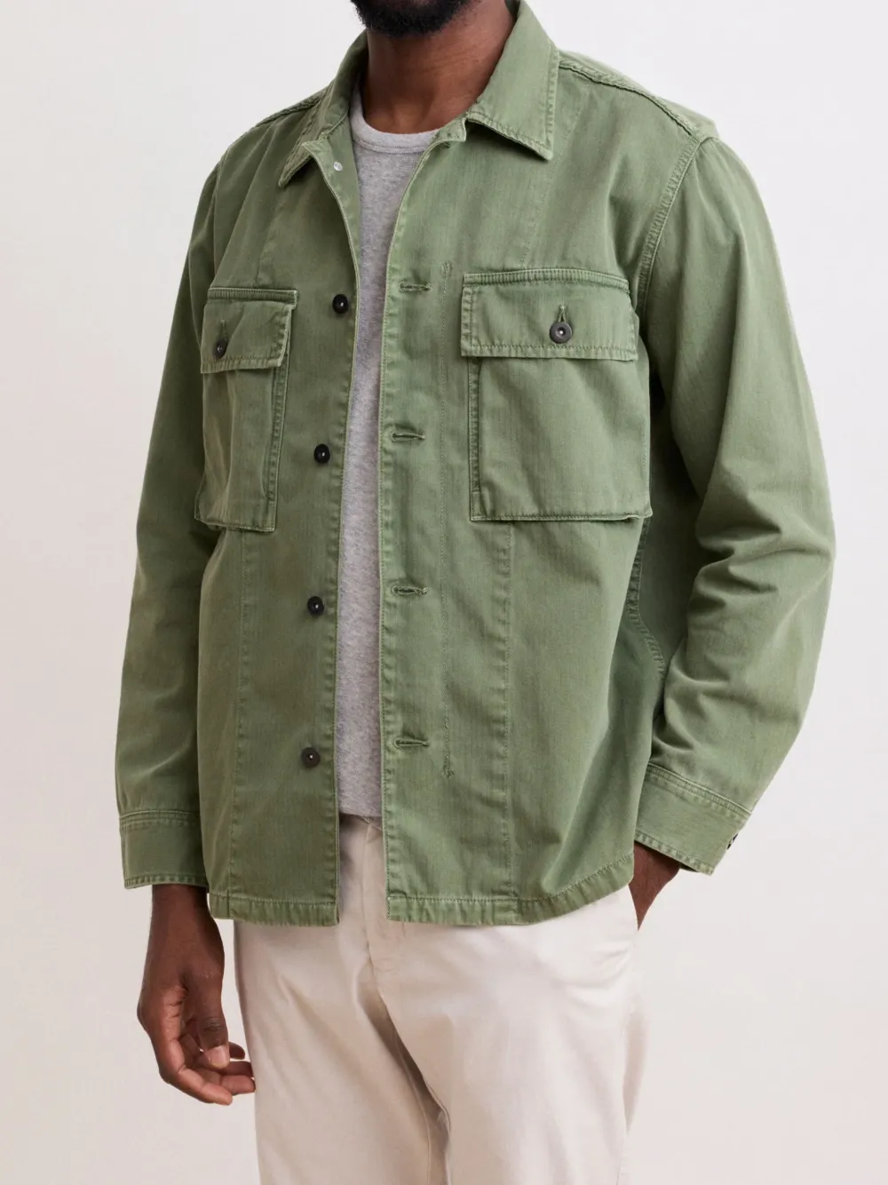 Men's Army Green Cotton Jacket