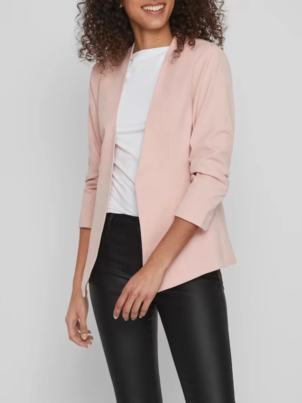 Plain Colored Stand-up Collar Blazer