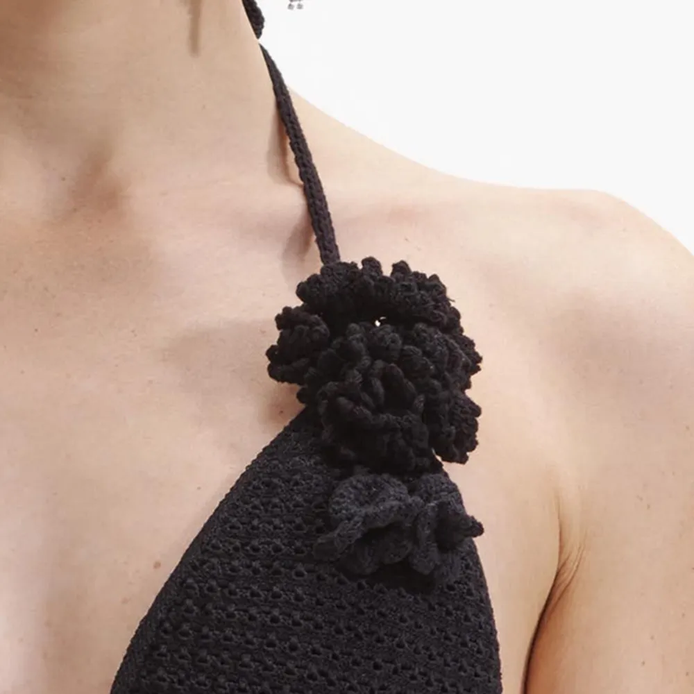 Black Crochet Bikini Brief