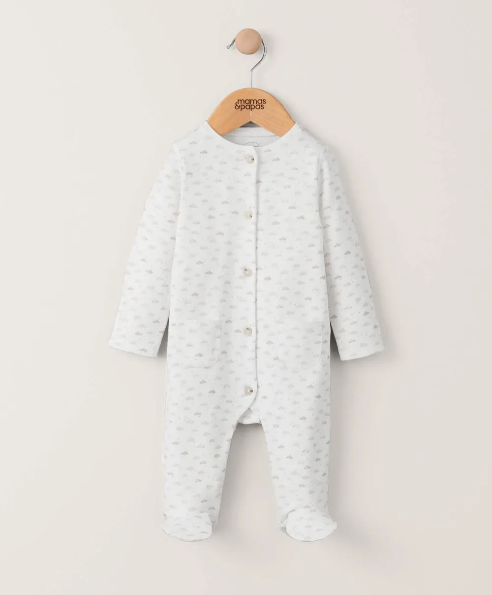 Cloud All In One Sleepsuit - White