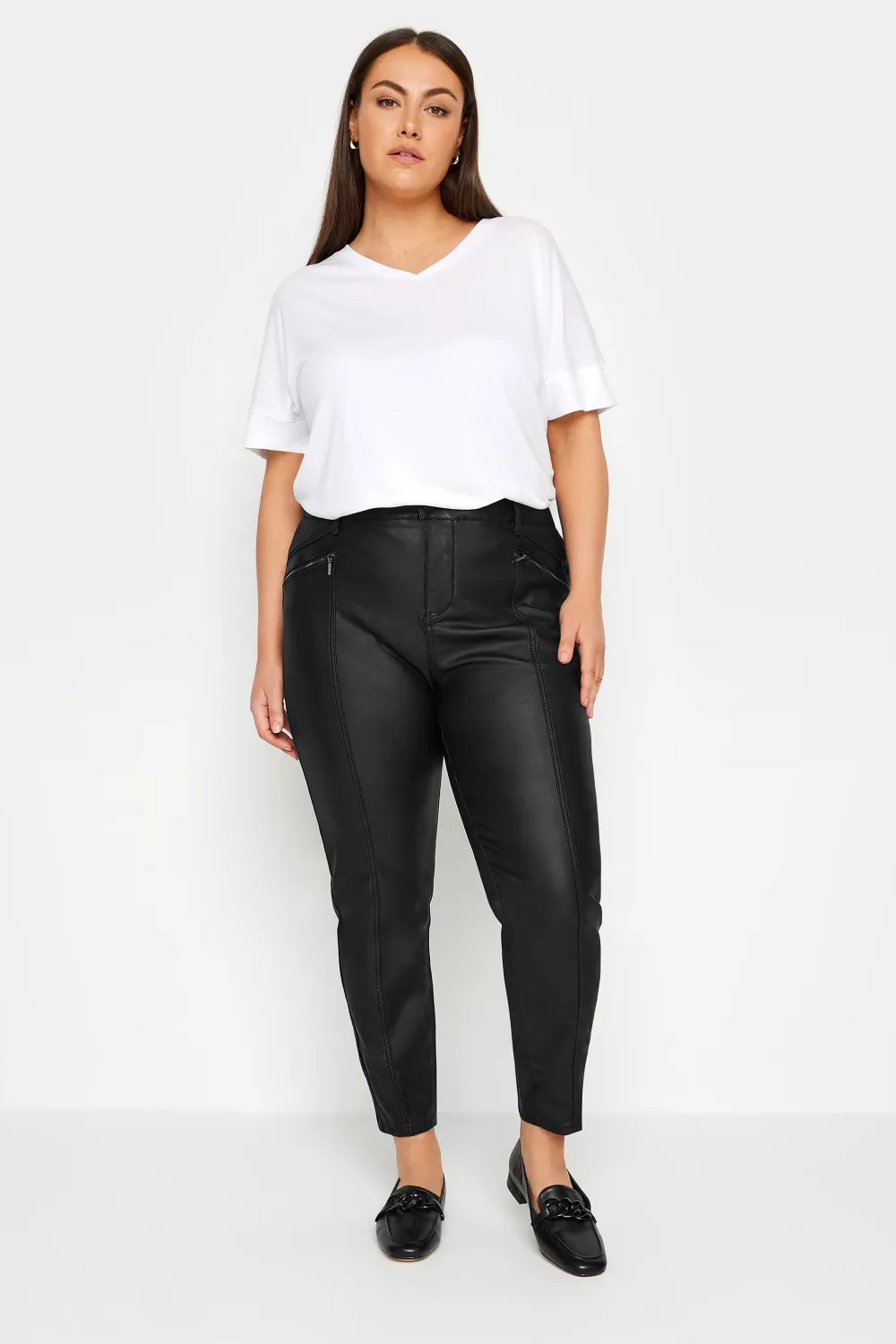 Evans Black Faux Leather Jeans
