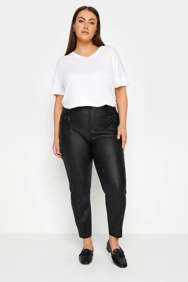 Evans Black Faux Leather Jeans