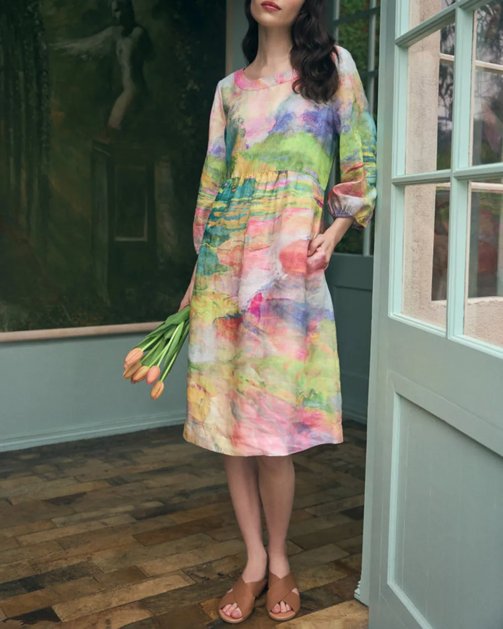 Printed Linen Dress