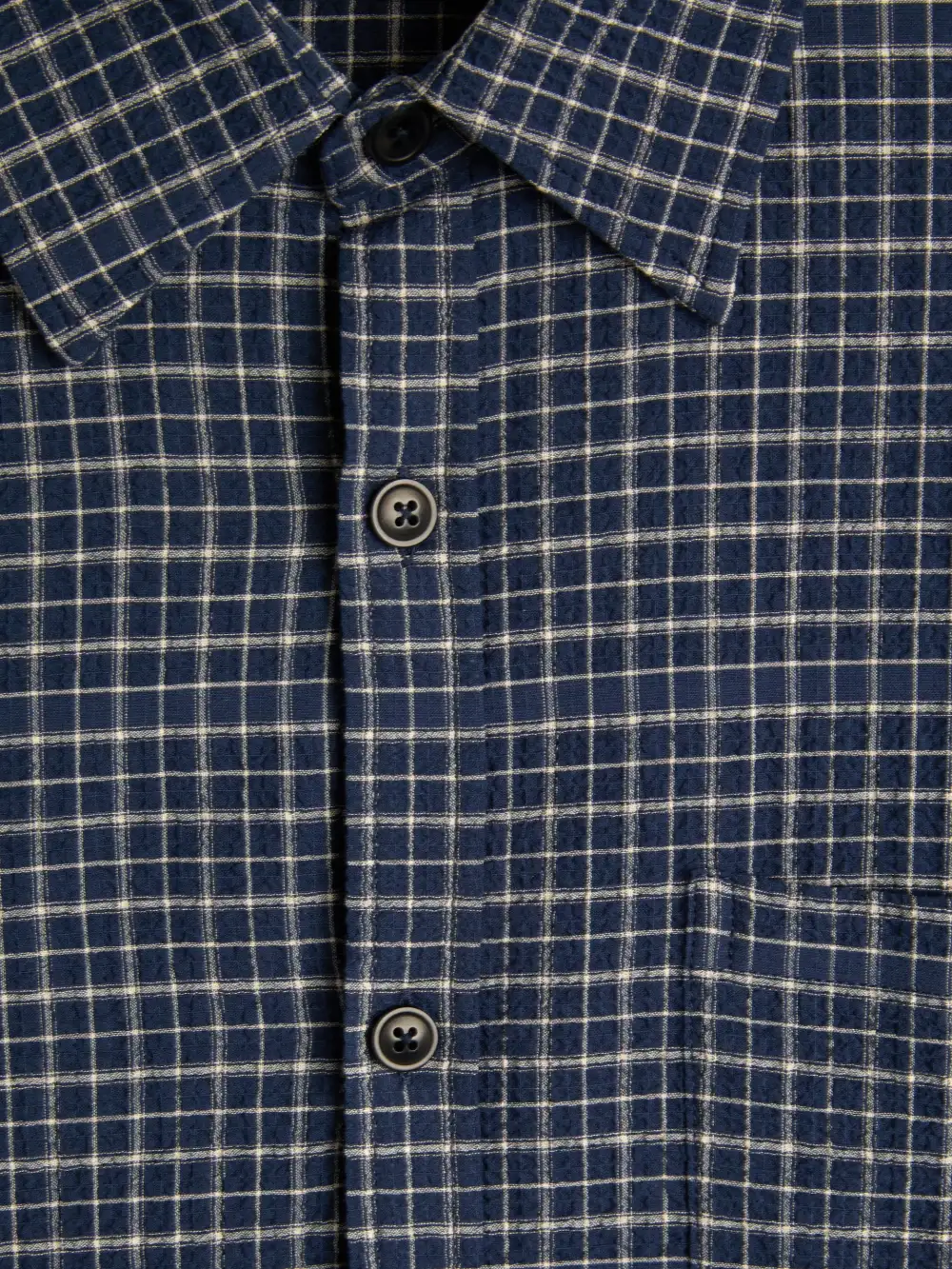 Cotton-Crepe Shirt Priory Navy