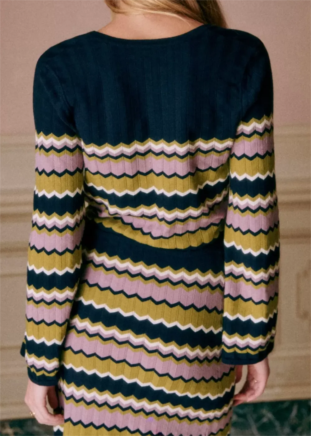 Patterned Button Front Knitwear