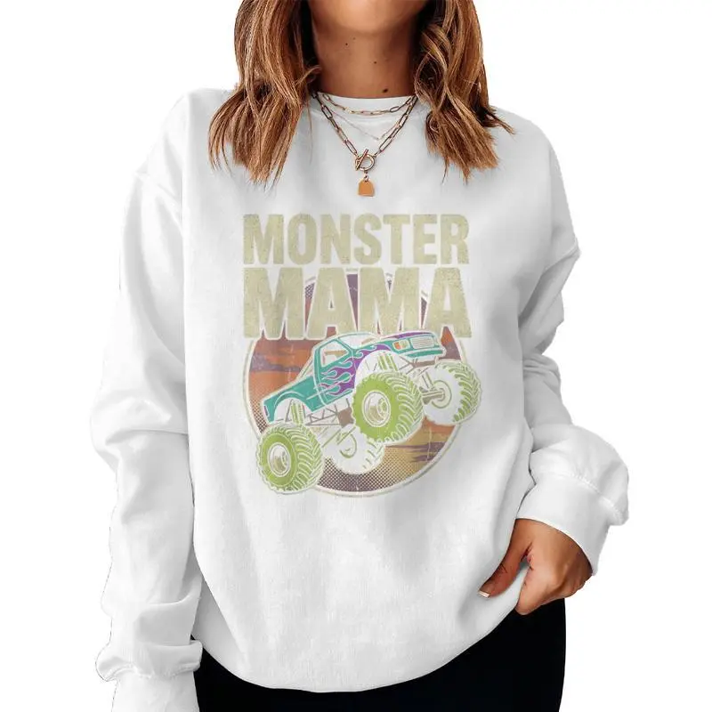Vintage Monster Truck Mom Truck Lover Mama Women Sweatshirt