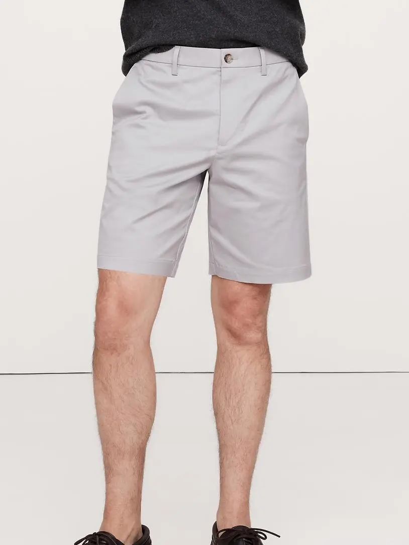 Men's  Light Gray Polyester Blend Shorts