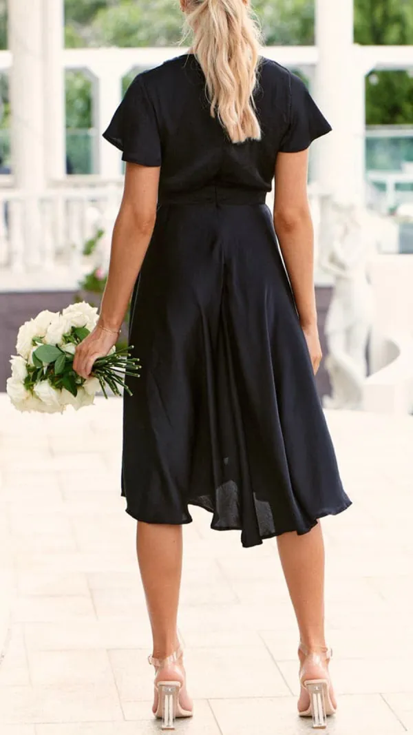 Sexy Flowing With Cutout Back Midi Dress