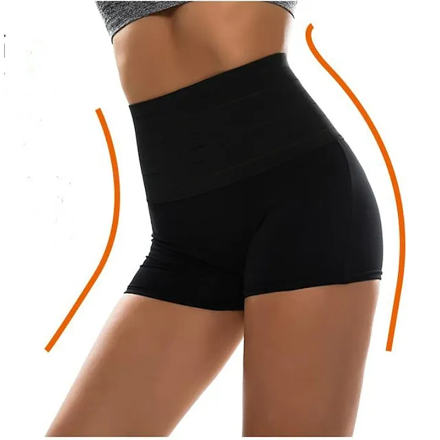Women's Shapewear Casual / Sporty Shorts Scrunch Butt Shorts Anti Chafing Shorts Short Pants Weekend Yoga Stretchy Solid Colored Tummy Control Butt Lift High Waist Skinny White Black Beige S M L XL