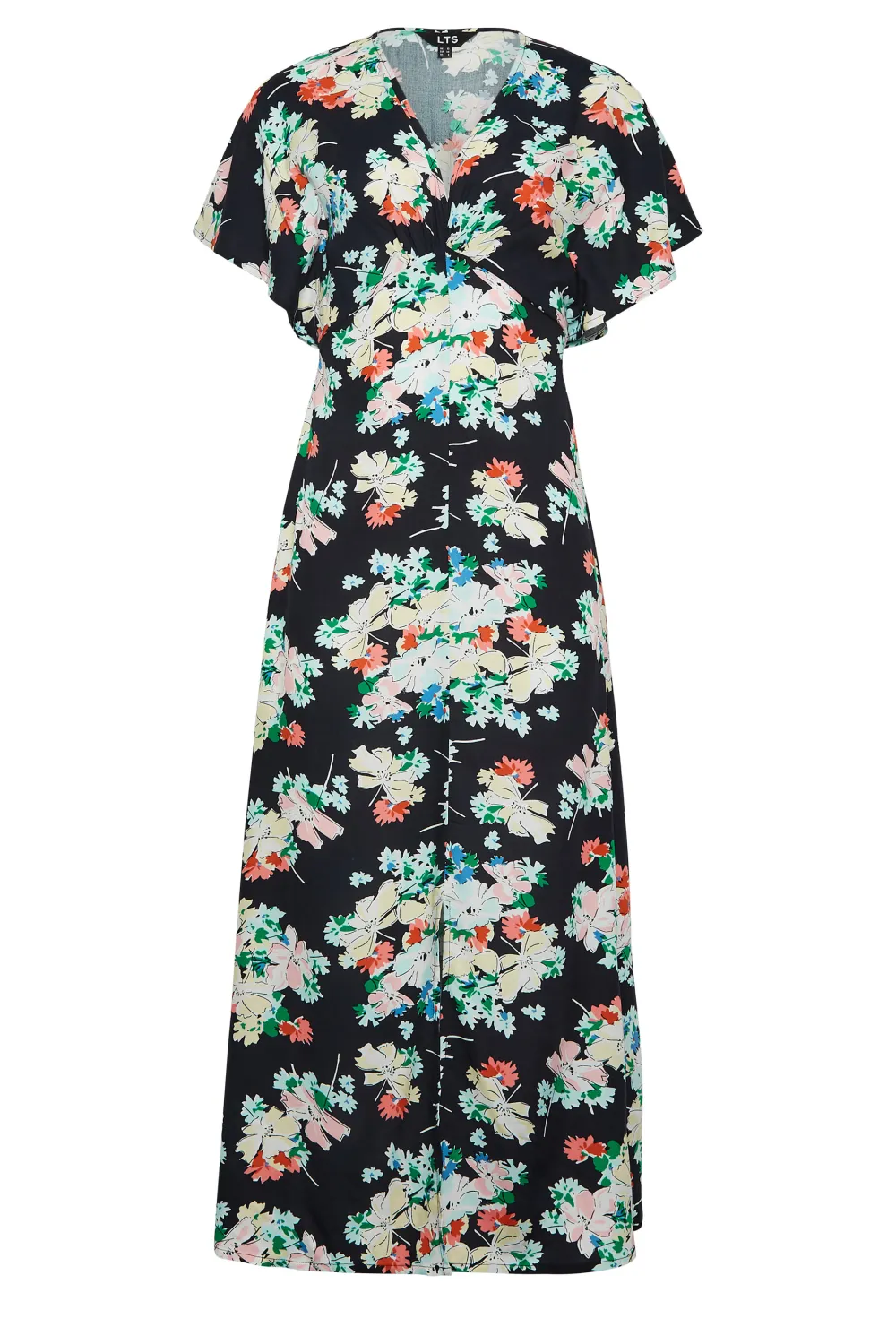 LTS Tall Yellow Floral Print Split Front Midaxi Dress