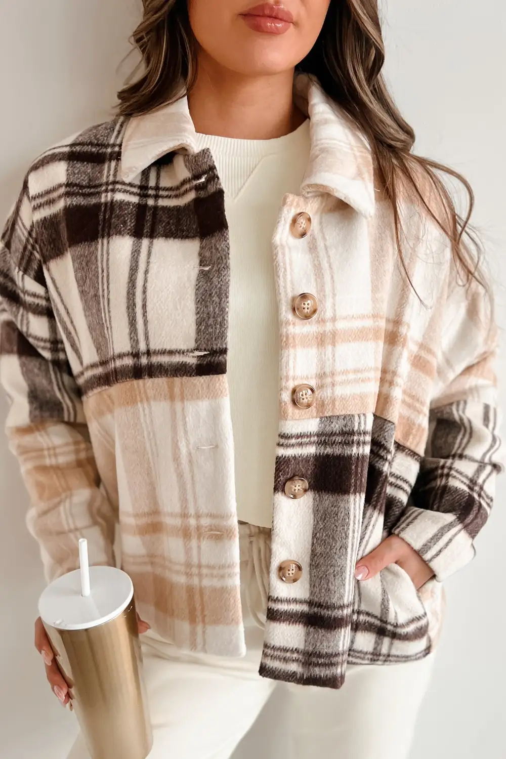 Harvest Mixed Plaid Oversized Jacket