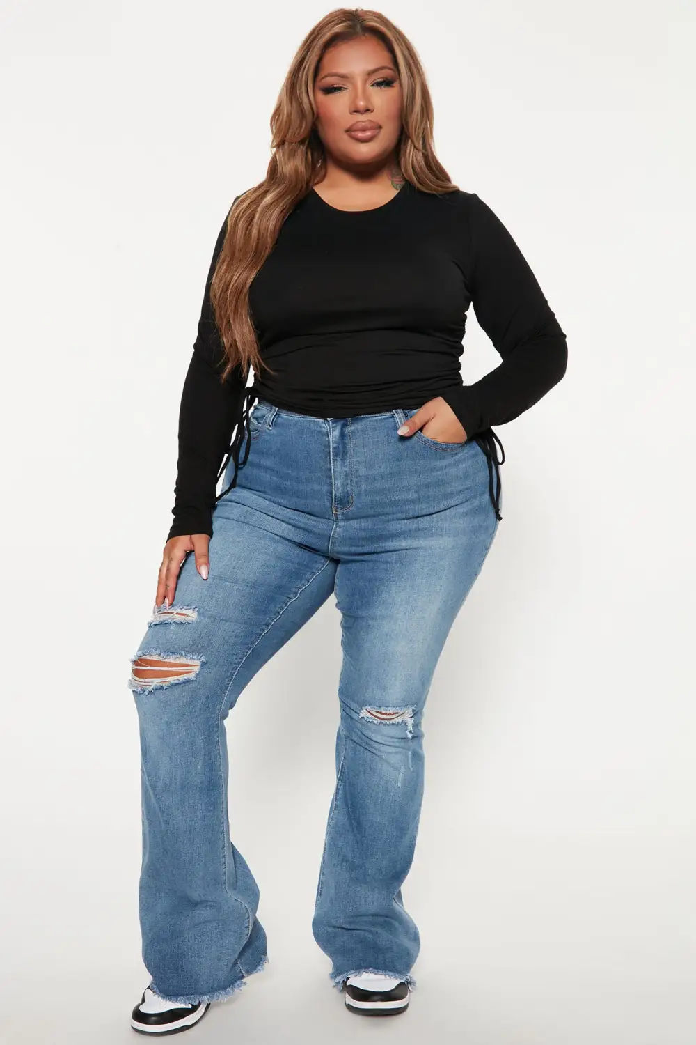 Sabrina Long Sleeve Top - Black