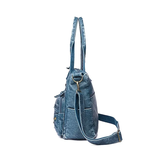 Women's Crossbody Bag Shoulder Bag Crossbody Bag Shoulder Bag PU Leather Outdoor Daily Zipper Lightweight Durable Solid Color Blue