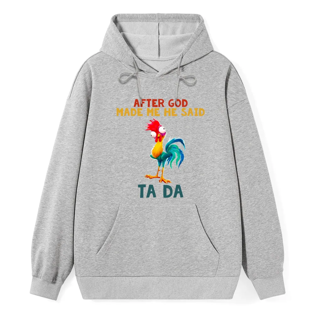 After God Made Me He Said Ta Da Vintage Piping Hoodie