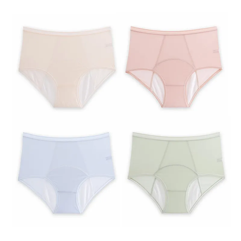 High Waist Leak Proof Ice Silk Panties Plus Size L-6XL