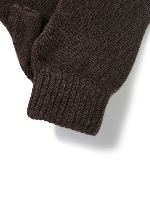 Brown Knitted Fingerless Gloves