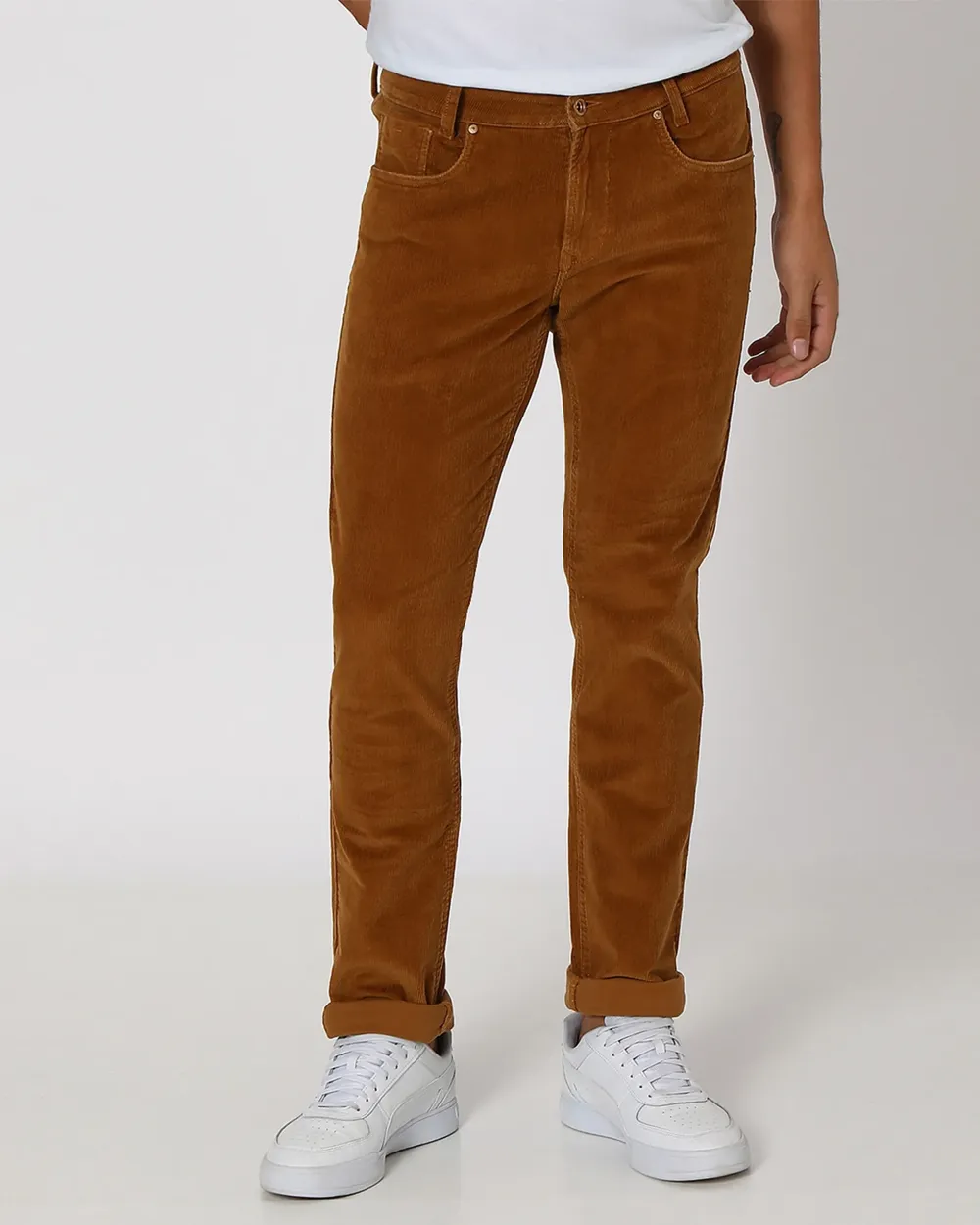 Classic Versatile Slim-Fit Straight-Leg  Khaki Trousers