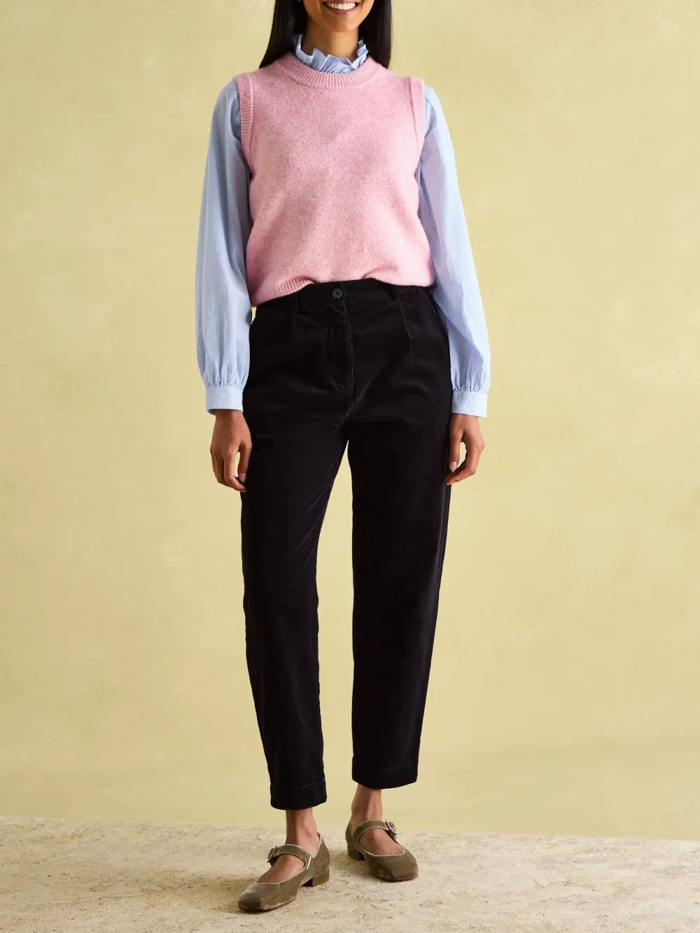 Pink Casual Style Knitted Vest