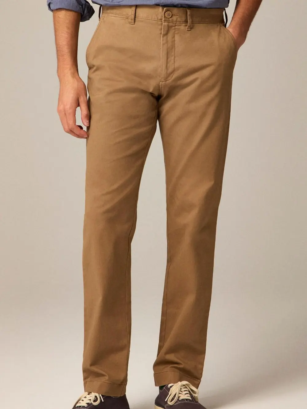 Khaki Straight Leg Men's Pants