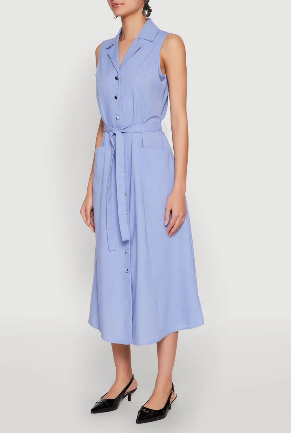 Sleeveless Flip Collar Dress