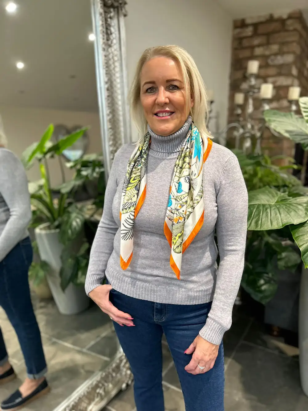 Grey Roll Neck Jumper Sonia