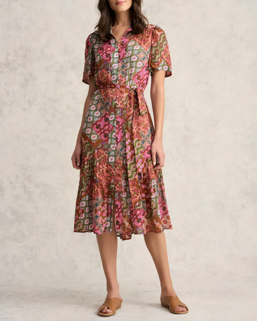 Georgette Flutter Sleeve Dress