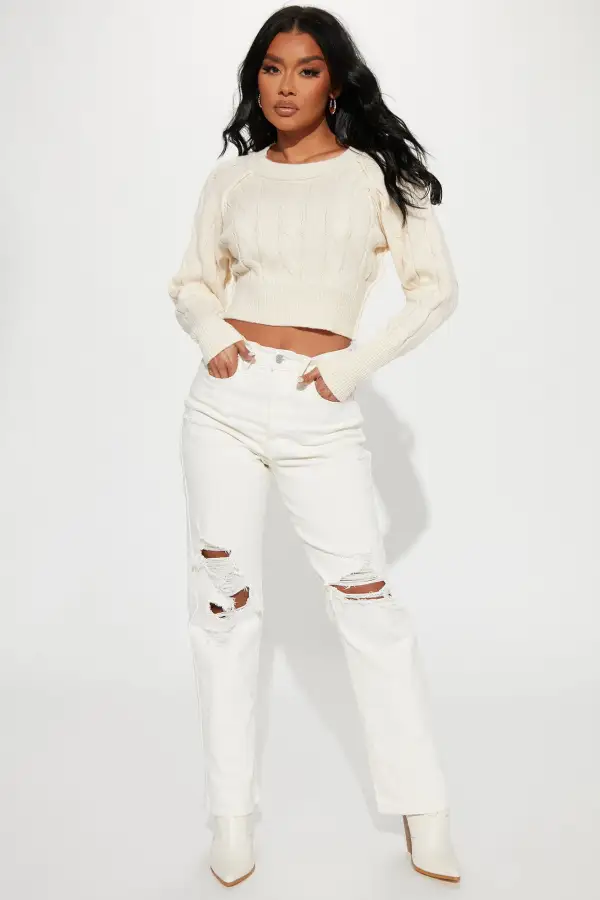 Charade Cable Knit Sweater - Ivory