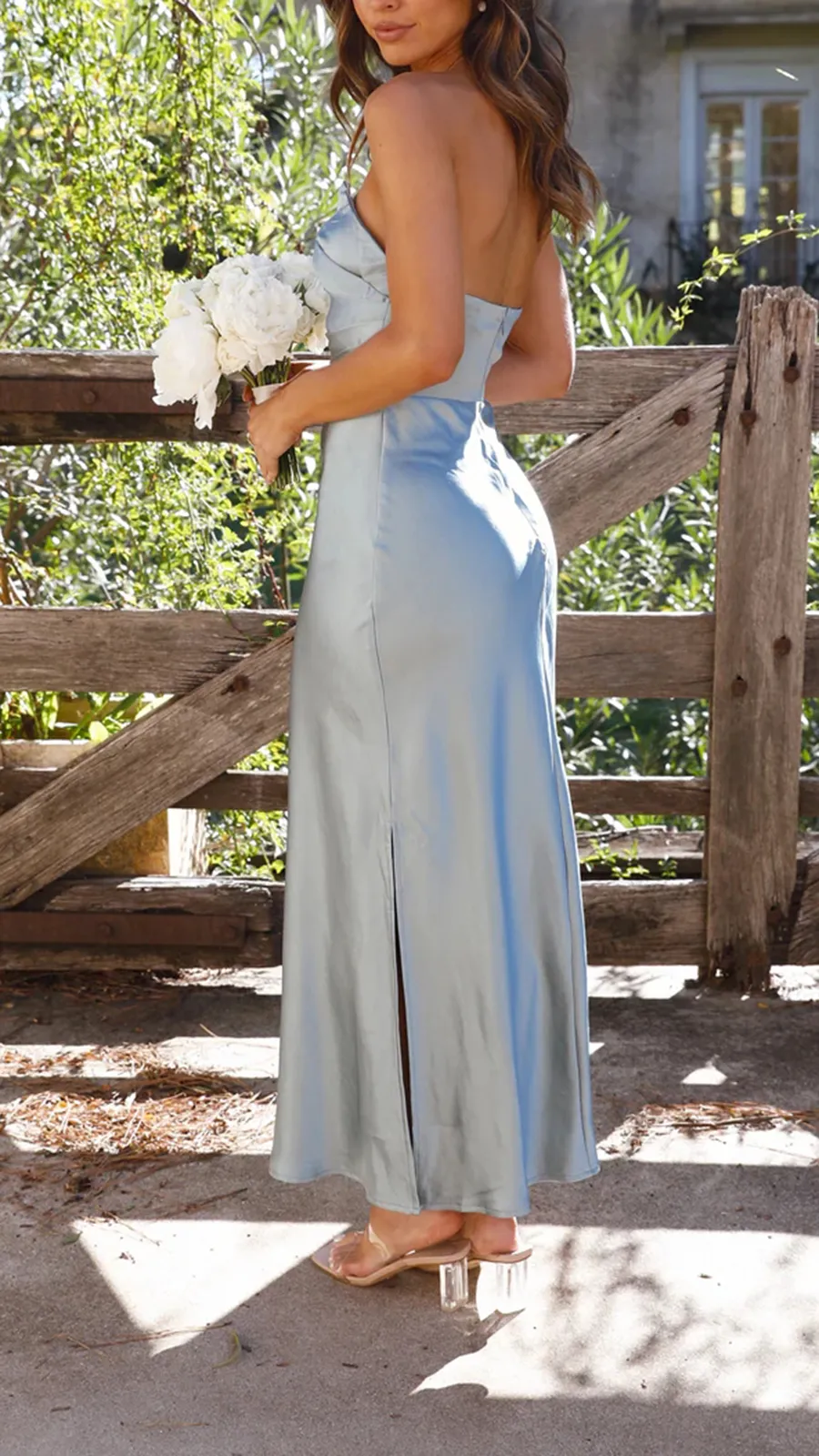 Strapless Design Maxi Dress