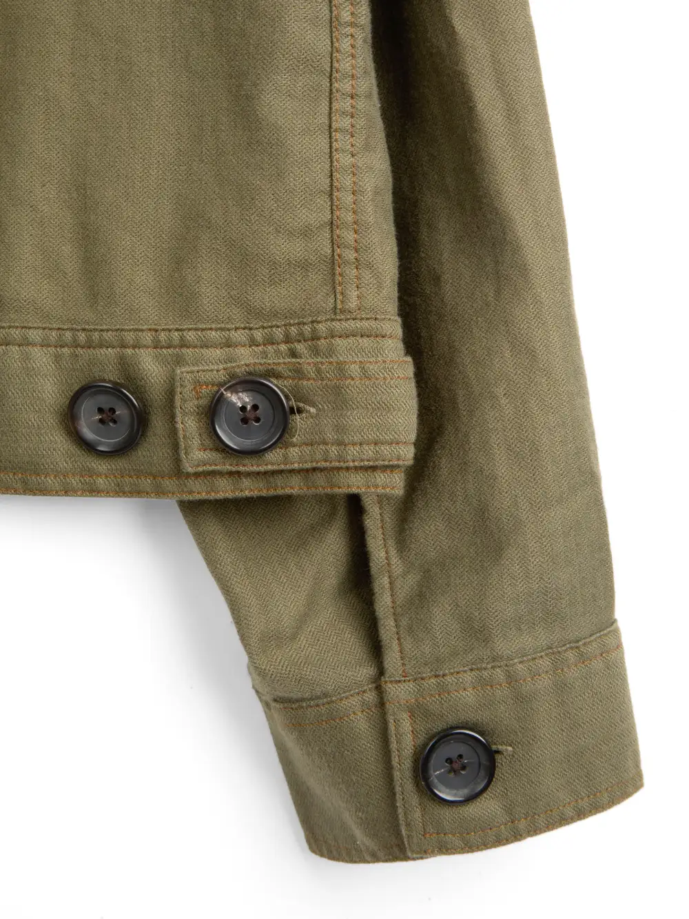 Green Unlined Linen-Cotton Trucker Jacket