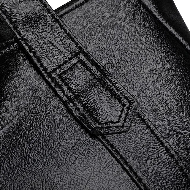 Women's Handbag Tote Shoulder Bag PU Leather Office Shopping Daily Zipper Solid Color Black Red Purple