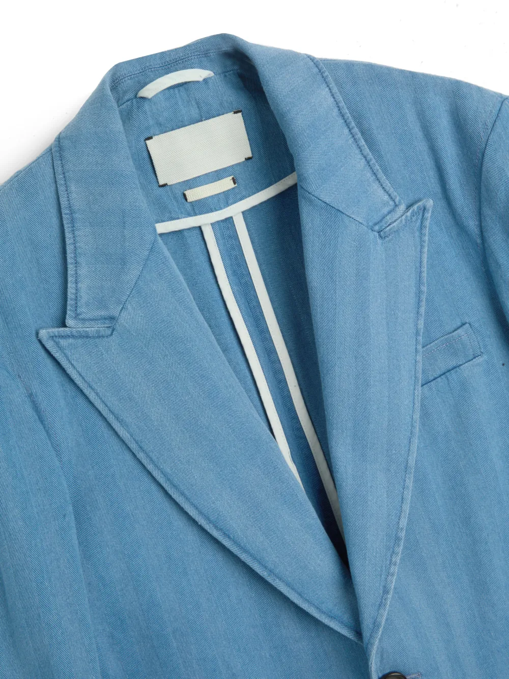 Indigo Casual Style Lapel Cotton Blazer