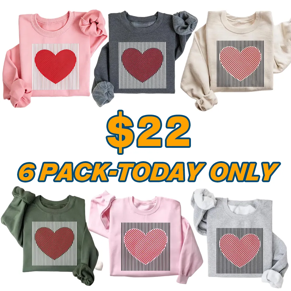 ❤️ Valentine's Day Retro Heart Graphic Sweatshirt | Cute Casual Pullover Top