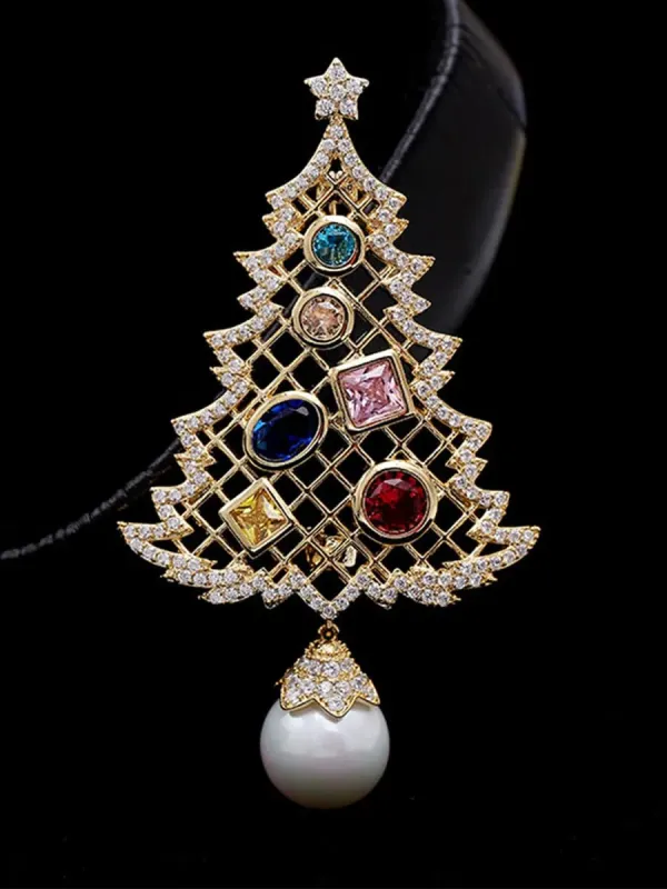 Christmas Tree Pine Brooch MOB011