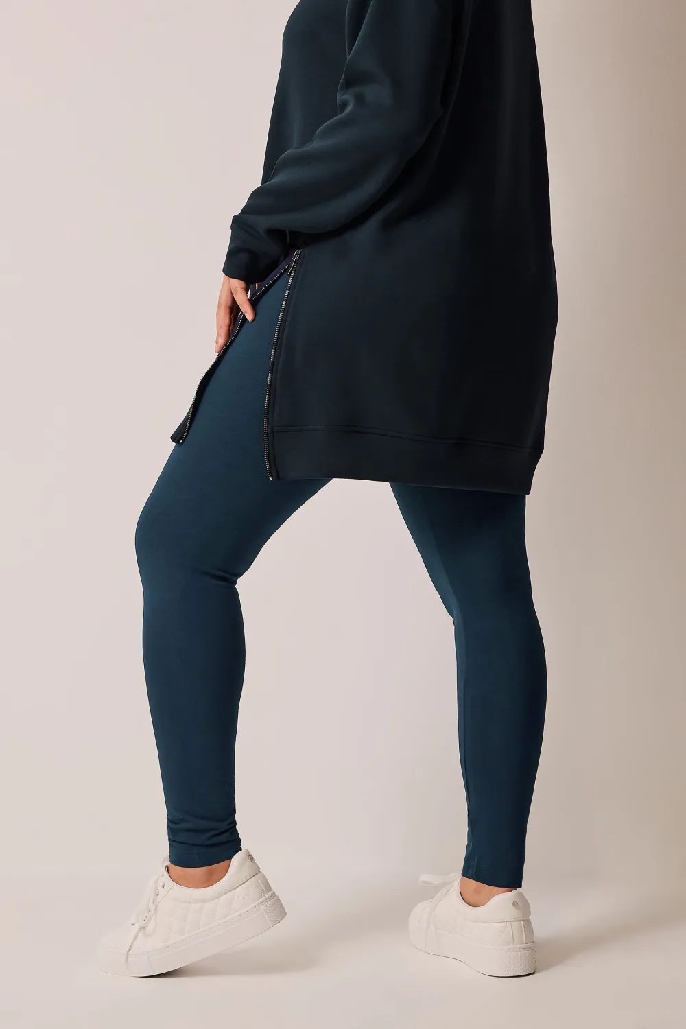 EVANS Curve Black Cotton Stretch Leggings