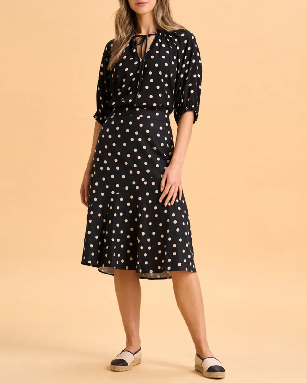 Linen Skirt - Polka Dot