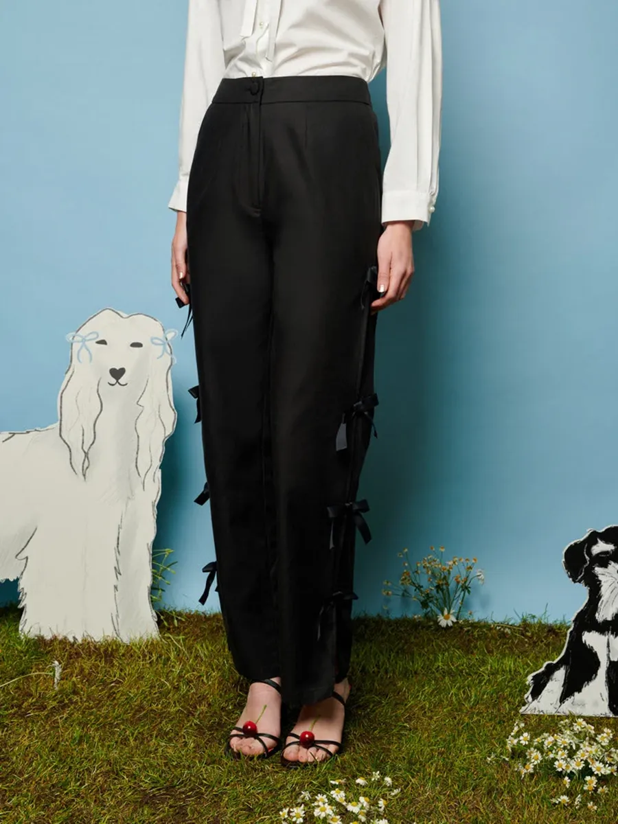 Casual Style Bow Trousers